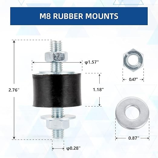 Rubber Shock Absorber M8 40x30mm Anti Vibration